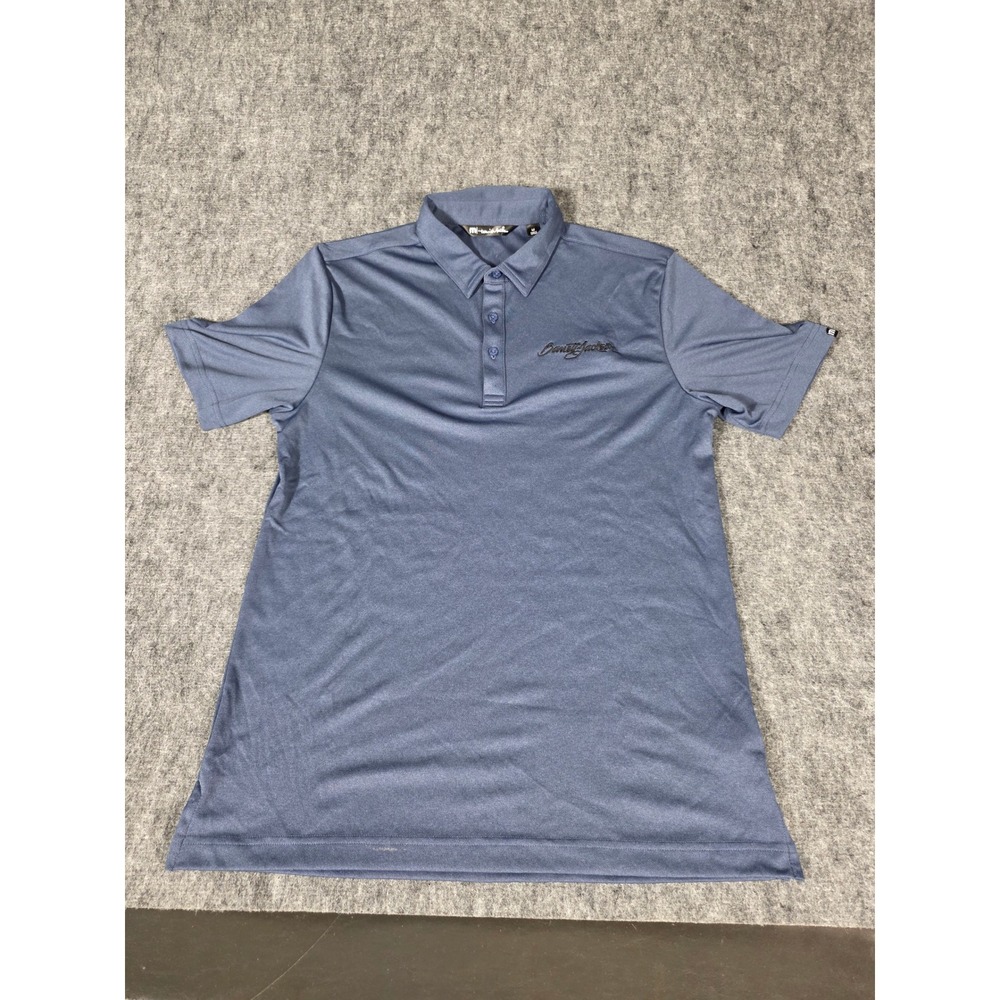 TravisMathew Shirt Mens Medium Polo Blue Heather Coto Golf Performance Stretch